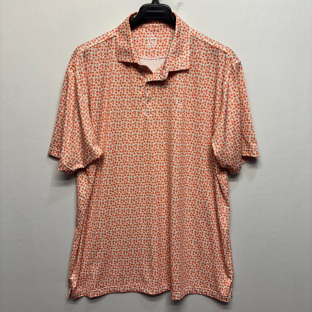 Rhoback Men Golf Polo Shirt Size XXXL 3XL Performance Peach D123 -16